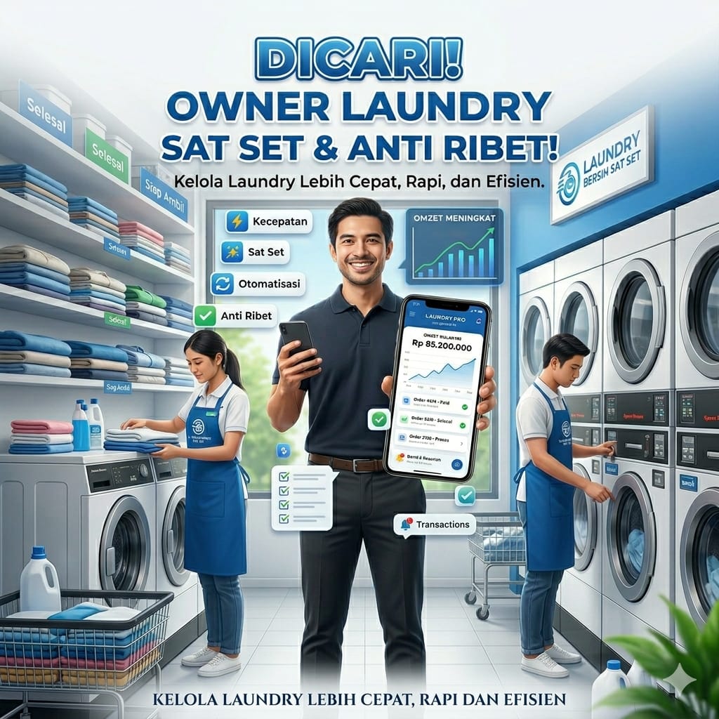 Dicari! Owner Laundry yang Mau Sat Set & Anti Ribet!