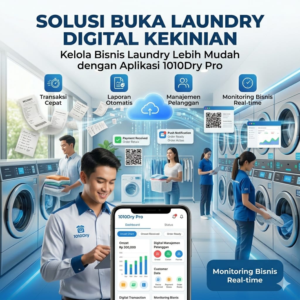 Solusi Buka Laundry Digital Kekinian dengan Aplikasi 1010Dry Pro
