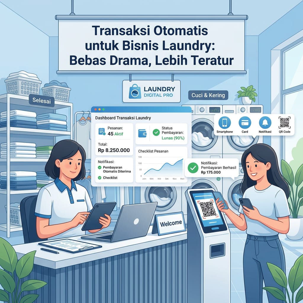 Transaksi Otomatis untuk Bisnis Laundry: Bebas Drama, Lebih Teratur