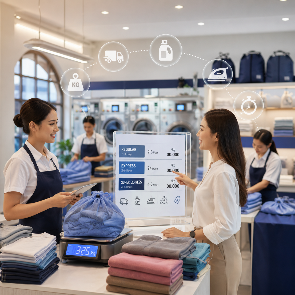 buatkan saya mulai dari judul, artikel, meta keyword dan description serta promt image ai nya dari judul ini Berapa Biaya Laundry Kiloan? Simak Faktor yang Mempengaruhi Harga