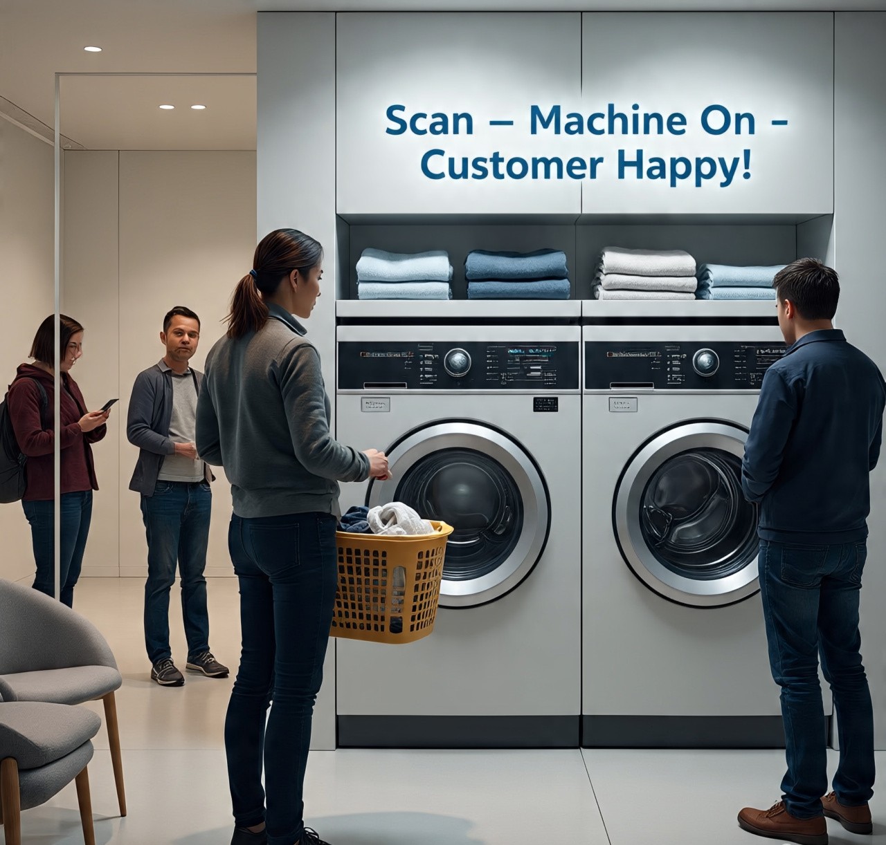Pelanggan Masih Harus Antre di Laundry Kamu? Saatnya Beralih ke Sistem Cerdas: Scan - Mesin Nyala - Pelanggan Senang!