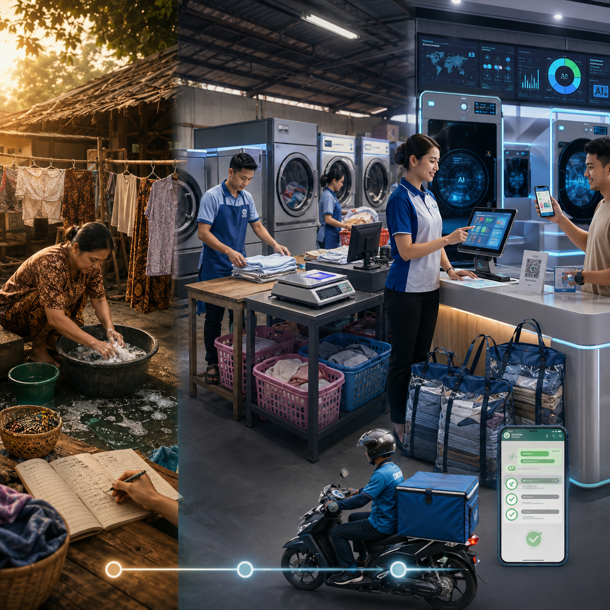 Dari Cuci Manual hingga Laundry Digital: Begini Perkembangan Bisnis Laundry Mengikuti Zaman